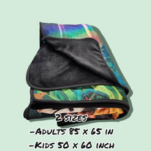 Load image into Gallery viewer, RETRO POWER - SOFT BLACK FLEECE THROWS 10 - PREORDER CLOSING 5/4