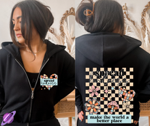 Load image into Gallery viewer, SPREAD KINDNESS- HEAVY COTTON FRONT ZIP UNISEX HOODIE PREORDER CLOSING 1/3