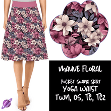 Load image into Gallery viewer, SWING SKIRT RUN-MAUVE FLORAL-SWING SKIRT PREORDER CLOSING 12/1 ETA END JANUARY
