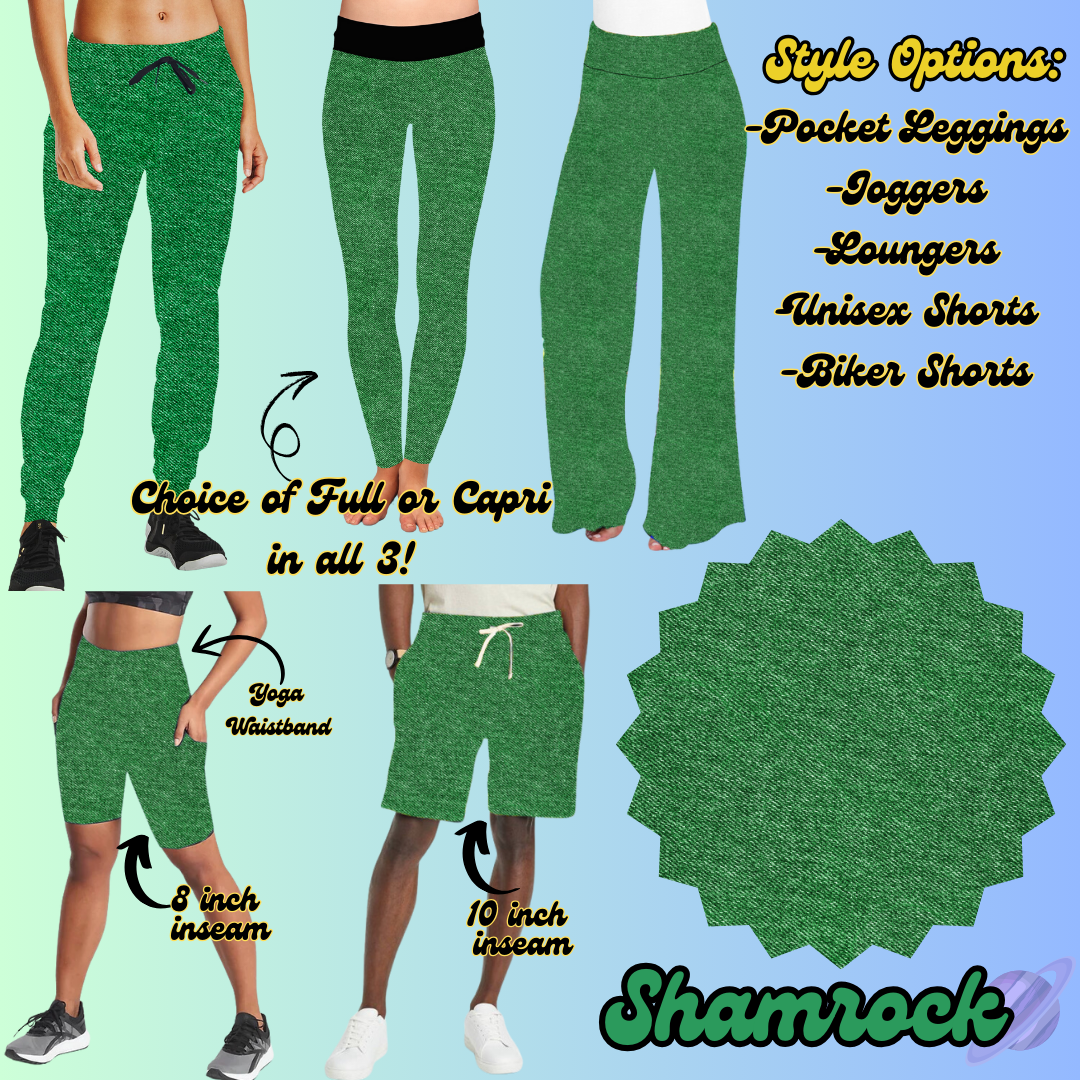 SHAMROCK - LEGGING/JOGGER/LOUNGER/SHORTS - COLOR DENIM RUN PREORDER CLOSING 5/6