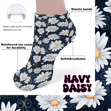 Load image into Gallery viewer, NAVY DAISY - CUSTOM PRINTED SOCKS