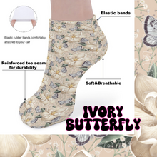 Load image into Gallery viewer, IVORY BUTTERFLY - CUSTOM PRINTED SOCKS