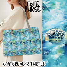 Load image into Gallery viewer, BAG RUN 2 - WATERCOLOR TURTLE - TOTE PURSE