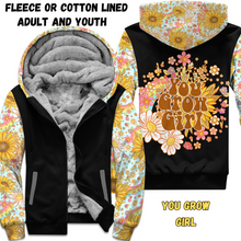 Load image into Gallery viewer, YOU GROW GIRL- FLEECE/COTTON JACKET RUN 7-PREORDER CLOSING 11/27 ETA END JAN