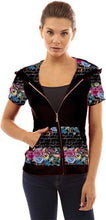 Load image into Gallery viewer, FLORAL SCROLL- SHORT SLEEVE HOODED JACKET