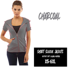 Load image into Gallery viewer, SOLID SHORT SLEEVE JACKETS-CHARCOAL