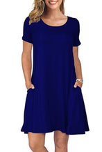 Load image into Gallery viewer, SOLID NAVY POCKET DRESS