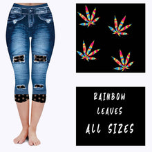 Load image into Gallery viewer, LEGGING JEAN RUN-RAINBOW LEAVES (ACTIVE BACK POCKETS)