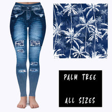 Load image into Gallery viewer, LEGGING JEAN RUN-PALM TREE (ACTIVE BACK POCKETS)