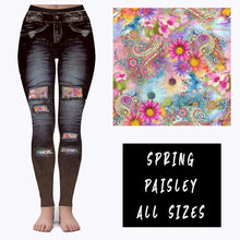 Load image into Gallery viewer, LEGGING JEAN RUN-SPRING PAISLEY (ACTIVE BACK POCKETS)