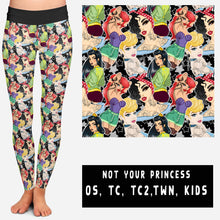 Load image into Gallery viewer, OUTFIT RUN 2- NOT YOUR PRINCESS LEGGINGS/CAPRI/JOGGERS
