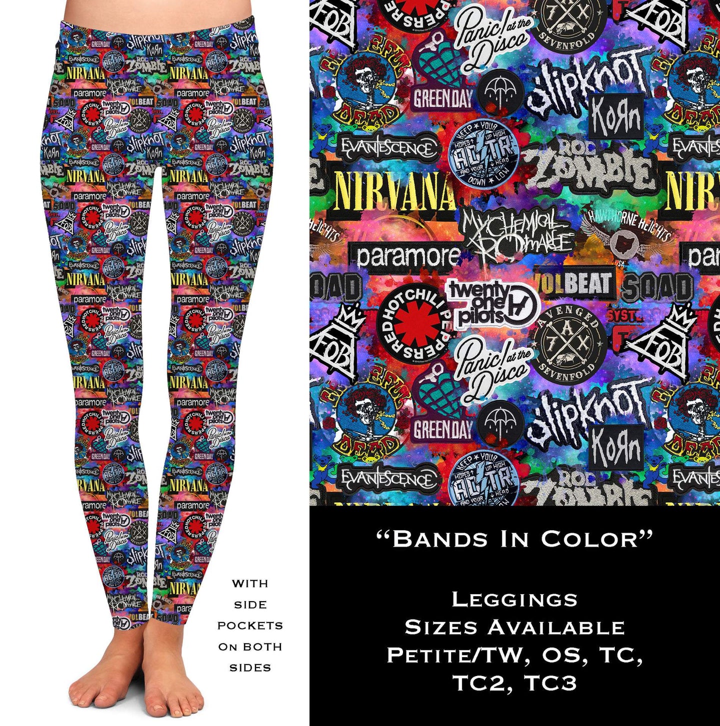 Bands In Color - Leggings with Pockets