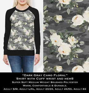 B104 - Dark Gray Camo Floral Cozy Comfort Sweatshirt Preorder Closes 10/27