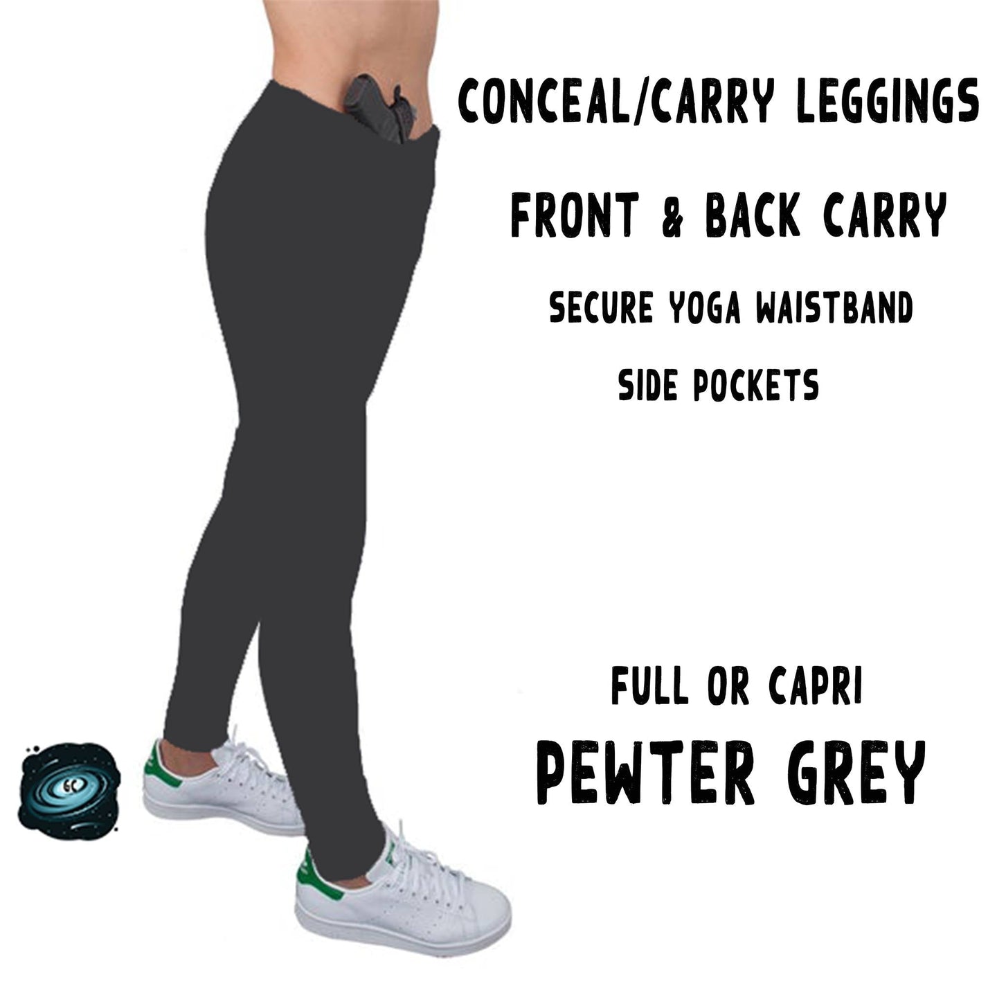 CONCEAL CARRY RUN- PEWTER GREY LEGGINGS/CAPRI/JOGGERS CLOSING 3/7