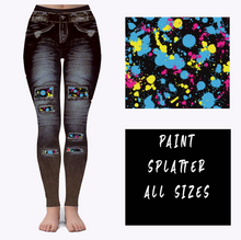 Load image into Gallery viewer, LEGGING JEAN RUN-PAINT SPLATTER (ACTIVE BACK POCKETS)