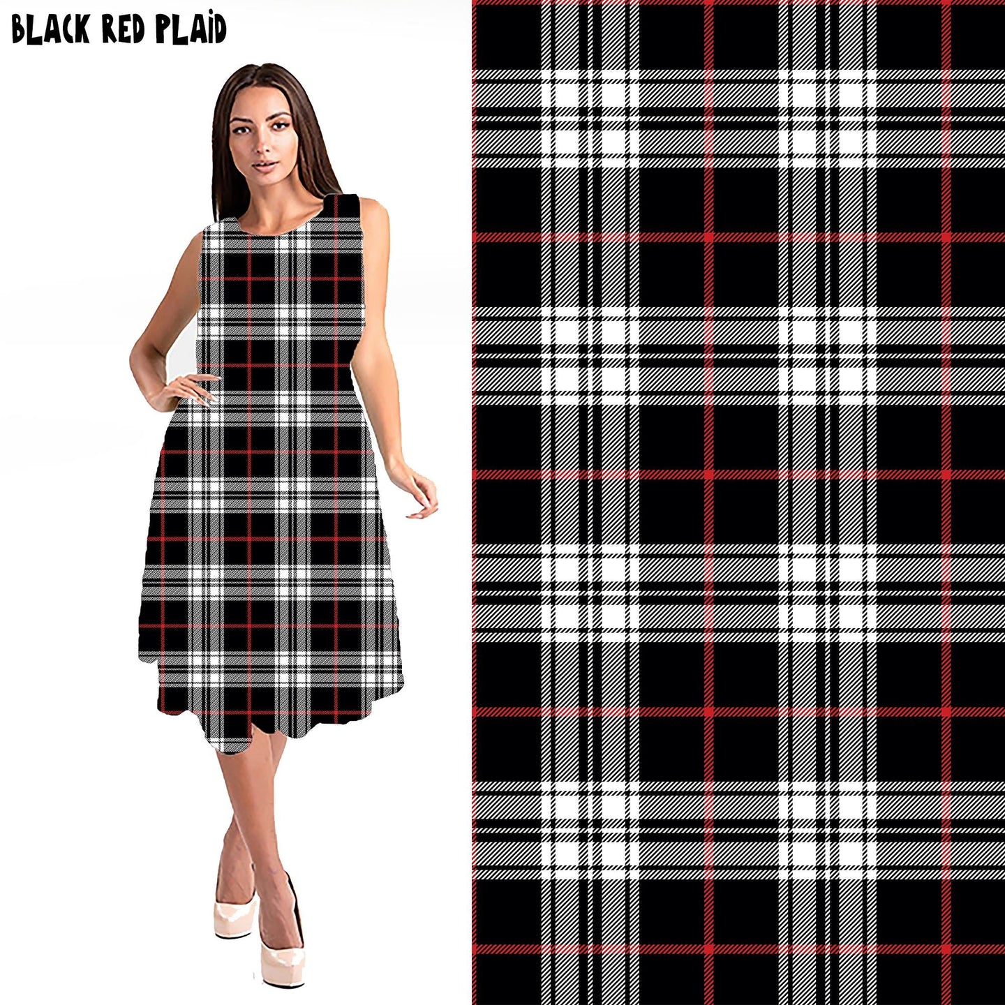 RITA POCKET SWING DRESS- BLACK RED PLAID- PREORDER CLOSING 3/28