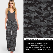 Load image into Gallery viewer, Black &amp; Gray Camo Lounge Pants