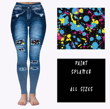 Load image into Gallery viewer, LEGGING JEAN RUN-PAINT SPLATTER (ACTIVE BACK POCKETS)