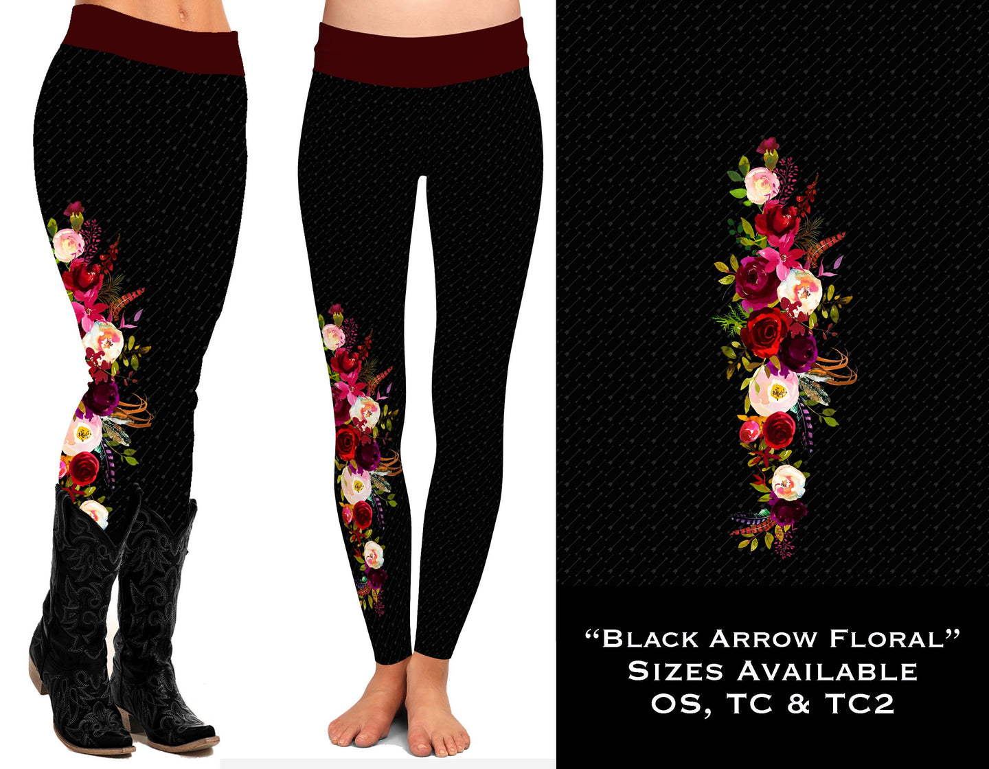 Black Arrow Floral - Legging