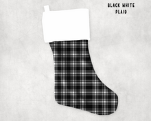 Load image into Gallery viewer, XMAS STOCKINGS-BLACK WHITE PLAID- PREORDER CLOSING 9/6