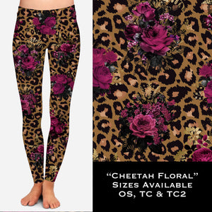 Cheetah Floral - Leggings & Capri