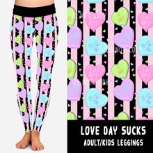 Load image into Gallery viewer, LUCKY IN LOVE-LOVE DAY SUCKS LEGGINGS/JOGGERS PREORDER CLOSING 11/12