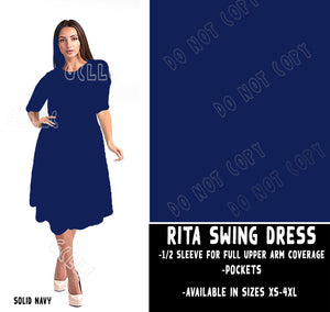 RITA SWING DRESS RUN-NAVY PREORDER CLOSING 9/2