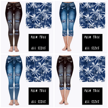 Load image into Gallery viewer, LEGGING JEAN RUN-PALM TREE (ACTIVE BACK POCKETS)