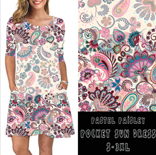 Load image into Gallery viewer, 3/4 SLEEVE POCKET DRESS- PASTEL PAISLEY