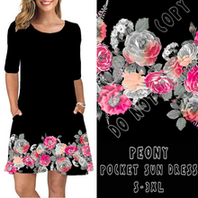 Load image into Gallery viewer, 3/4 SLEEVE POCKET DRESS- PEONY