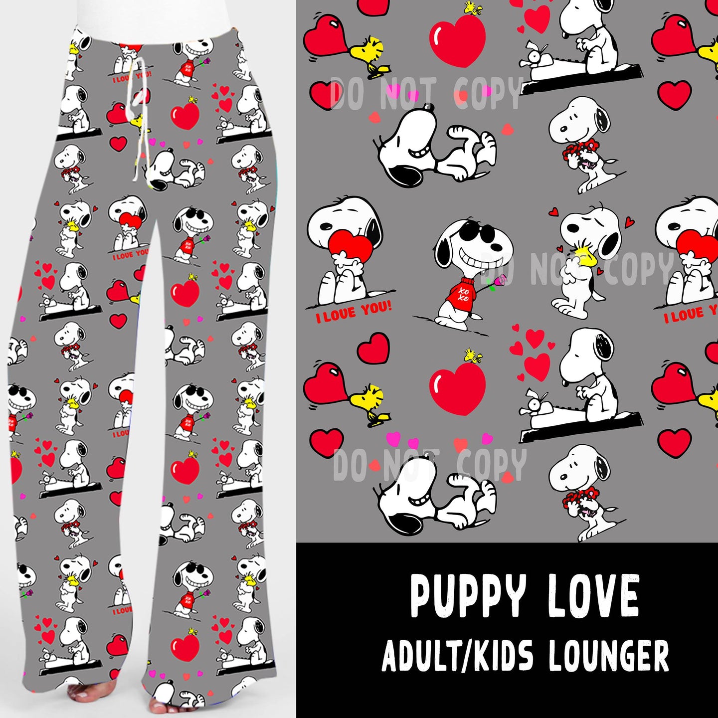 LUCKY IN LOVE-PUPPY LOVE UNISEX ADULT/KIDS LOUNGER- PREORDER CLOSING 11/12