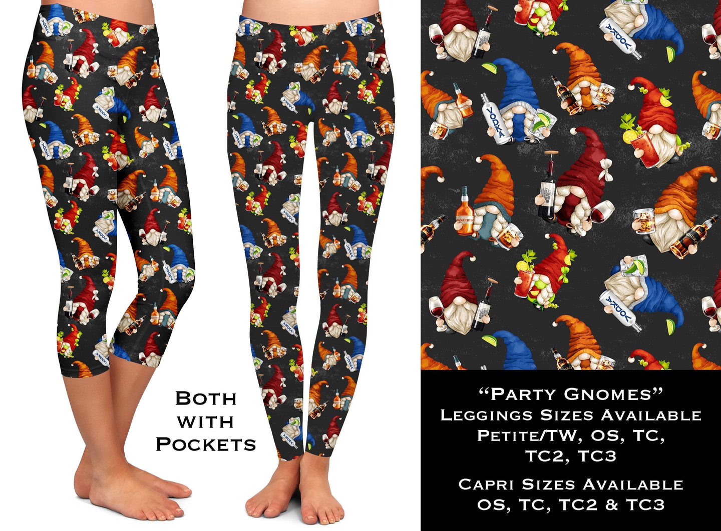 B107 - Party Gnomes - Leggings & Capri with Pockets