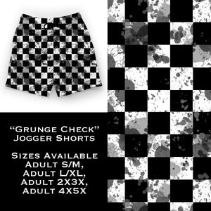B108 - Grunge Check Jogger Shorts