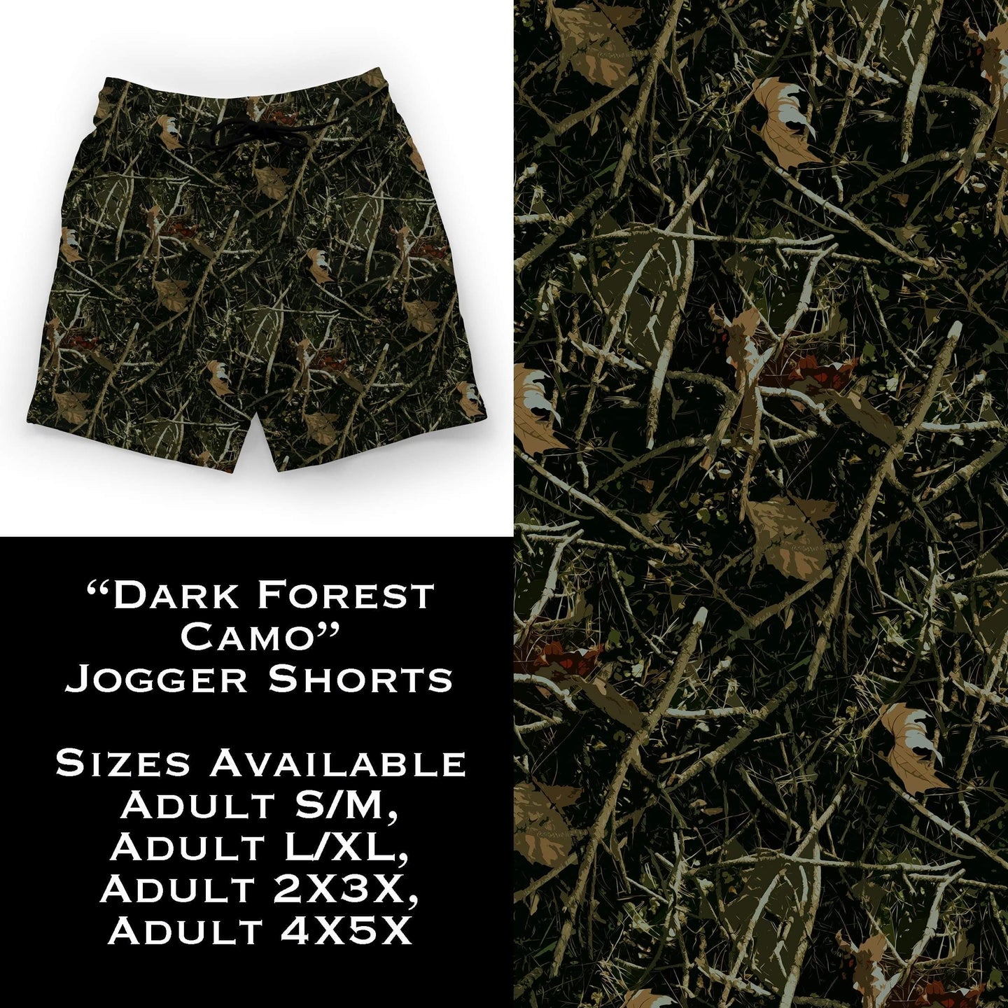 B108 - Dark Forest Camo Jogger Shorts