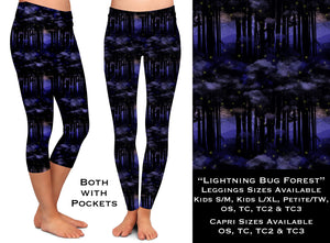 B109 - Lightning Bug Forest - Full & Capri Leggings w/Pockets