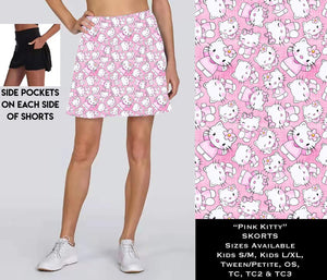 B119 - Pink Kitty Skort w/Pockets