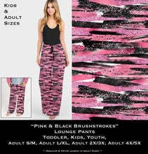 Load image into Gallery viewer, B106 - Pink &amp; Black Brushstrokes Lounge Pants