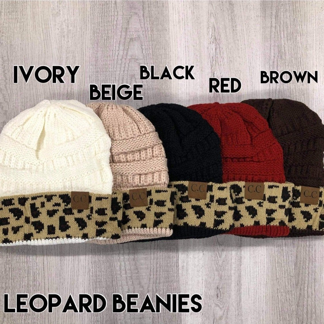 RTS - ADULT LEOPARD BEANIES
