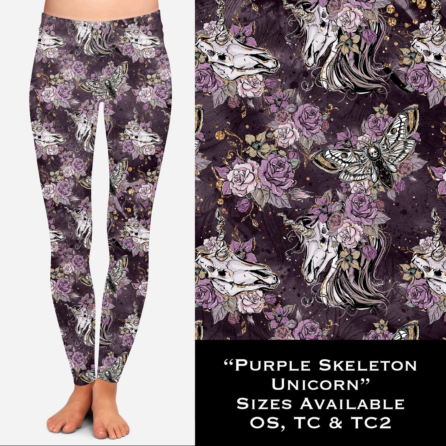 Purple Skeleton Unicorn - Legging & Capri