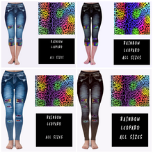 Load image into Gallery viewer, LEGGING JEAN RUN-RAINBOW LEOPARD (ACTIVE BACK POCKETS)