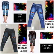 Load image into Gallery viewer, LEGGING JEAN RUN-RAINBOW SMOKE (ACTIVE BACK POCKETS)