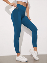 Load image into Gallery viewer, SOLID RUN-TEAL PANEL POCKET LEGGING- PREORDER CLOSING 11/1