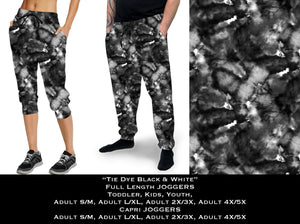 Tie Dye Black & White Full & Capri Joggers