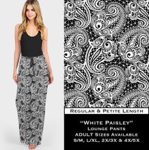 Load image into Gallery viewer, White Paisley Lounge Pants