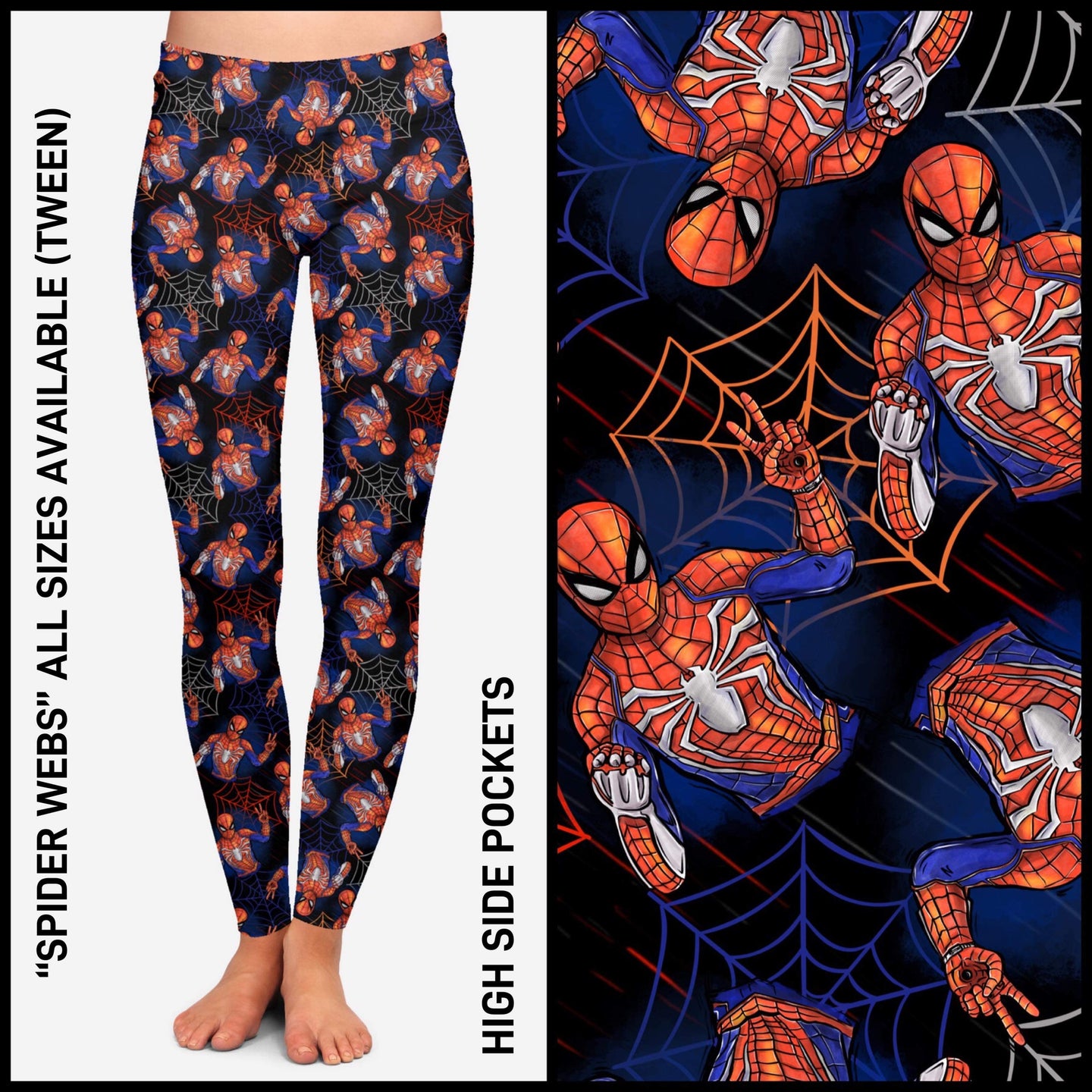 RTS - Spider Webs Leggings with Pockets