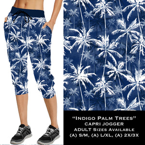 Indigo Palm Trees - Full & Capri Joggers