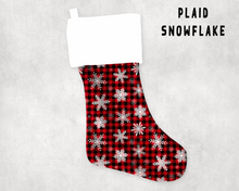 Load image into Gallery viewer, XMAS STOCKINGS-PLAID SNOWFLAKES PREORDER CLOSING 9/6