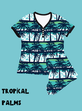 Load image into Gallery viewer, SHORTS PJ RUN- TROPICAL PALM - PREORDER CLOSING 5/9